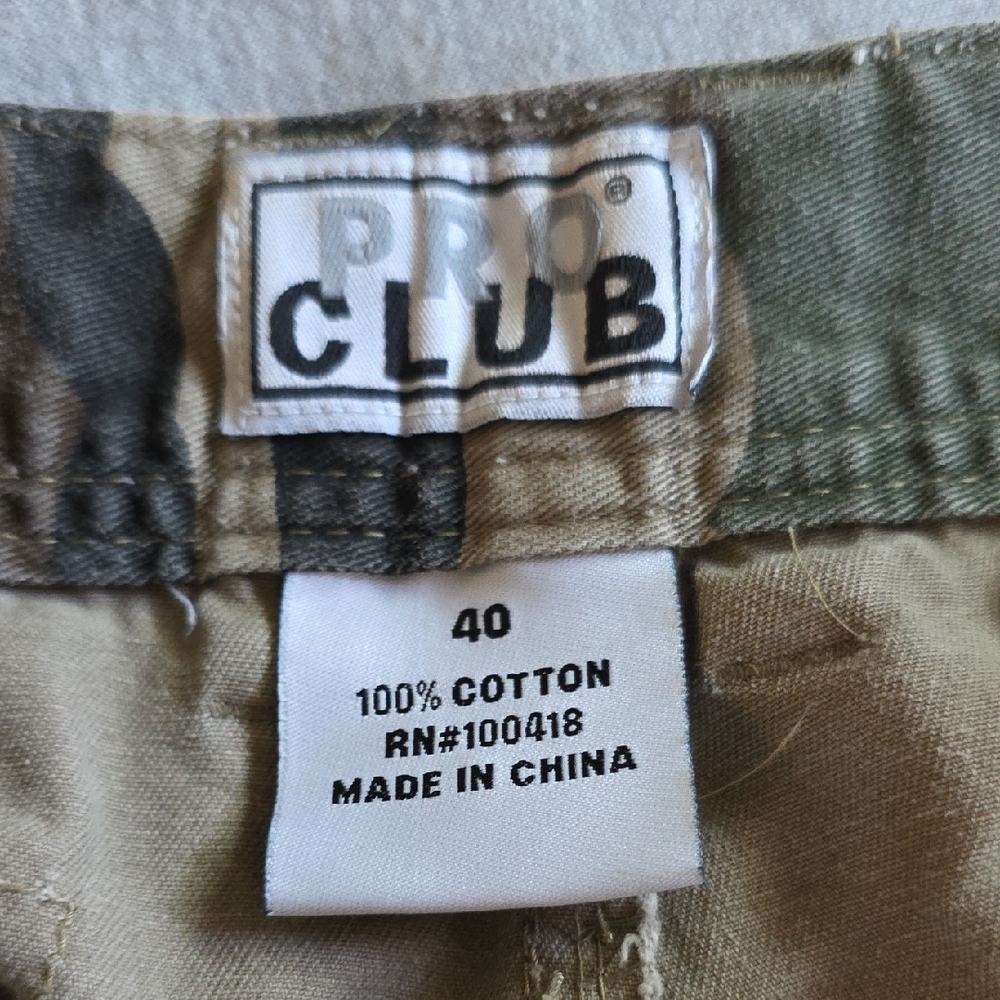 Pro Club Men's Camo Cargo Shorts - Green Camouflage - Picture 4 of 5